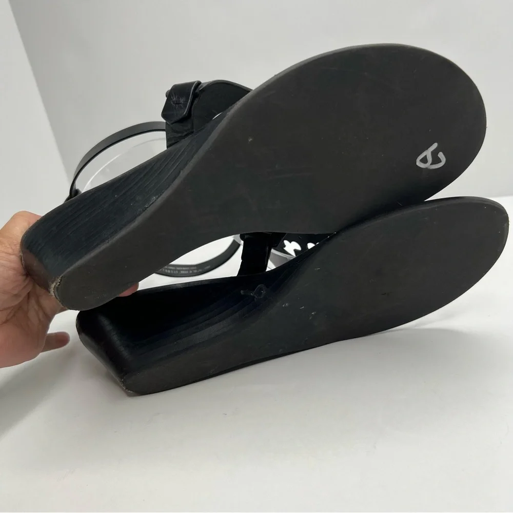 Tory Burch Zoey Wedge Sandal Black Size 10
